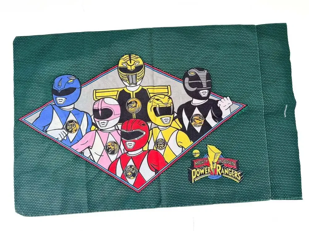 Vintage 1995 Mighty Morphin Power Rangers Green Standard Pillowcase Springs